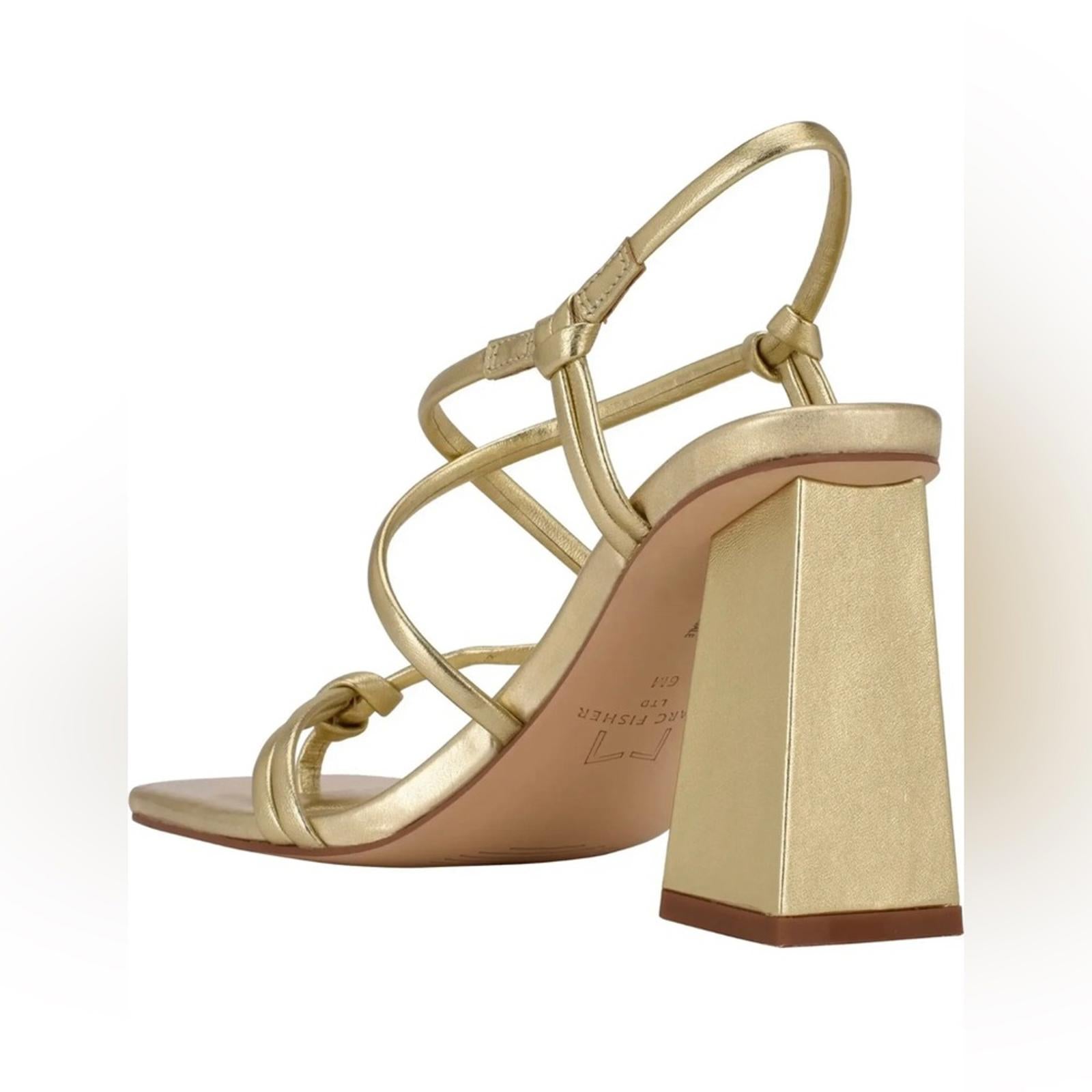 Marc Fisher Giada Thong High Heel Sandals in Gold, NWT, Size 9