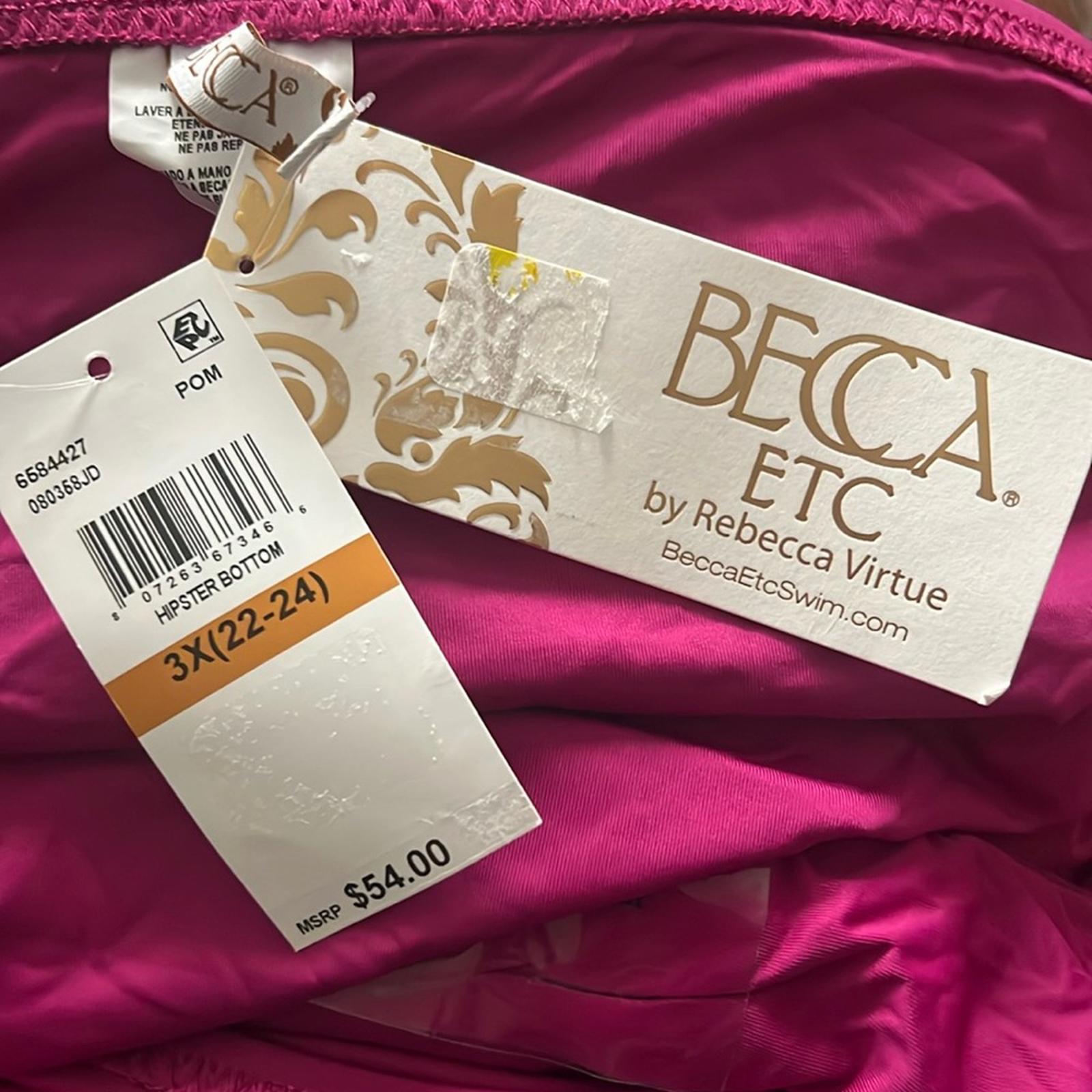 Becca Ruched Hipster Bottom Swimsuit in Purple, Plus Size 3X (22-24) NEW w/Tag
