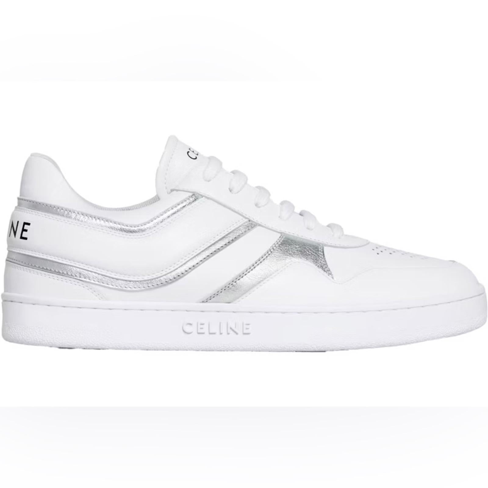 Celine Low Wave Lace-Up Sneaker, Optic White/Silver Size 41 in Box +DustBag $750