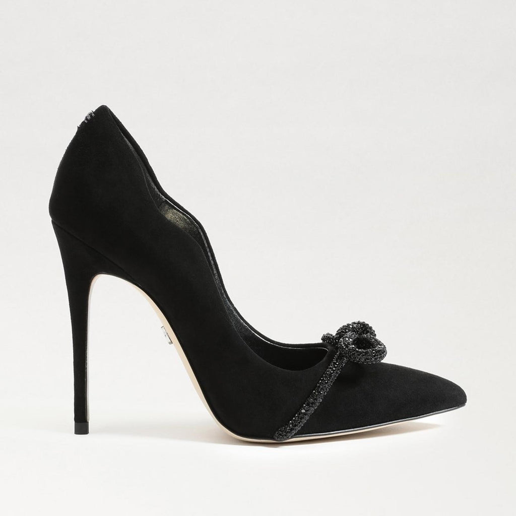 Sam Edelman Deela Evening Bow Pump in Black Satin, Size 11 New in Box w/Dust Bag