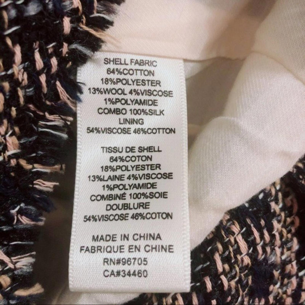 Rebecca Taylor Multi Tweed Ruffle Blazer Jacket, NWT, Size 10
