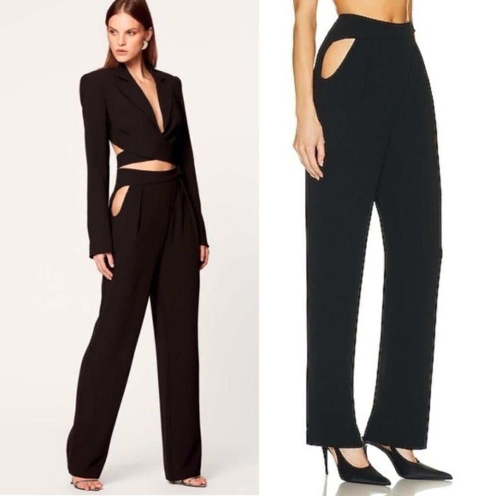 Nicholas Nerissa Asymmetric Cut-Out Pants in Black, NWT, Size 2 Retail $395