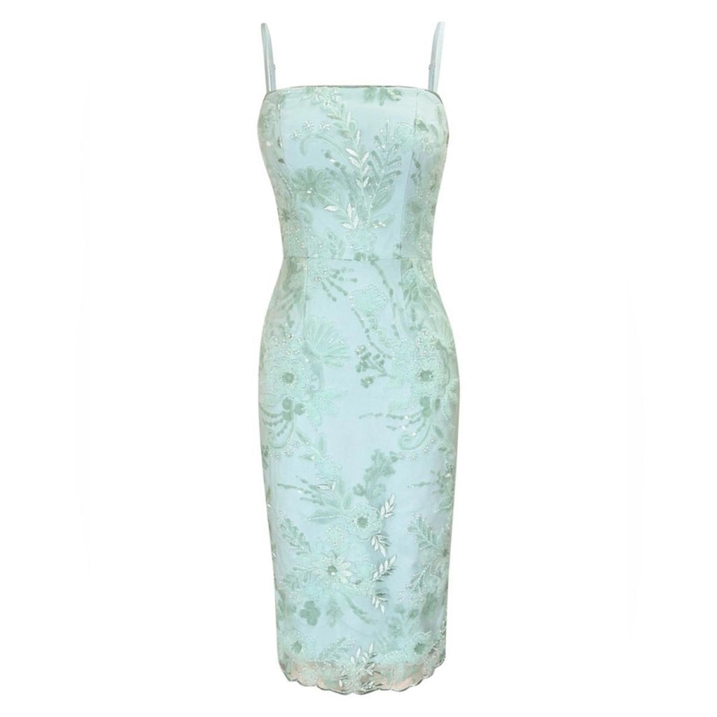 Dress the Population Josselyn Sequin Floral Body-con Dress, Mint Size M NWT $328