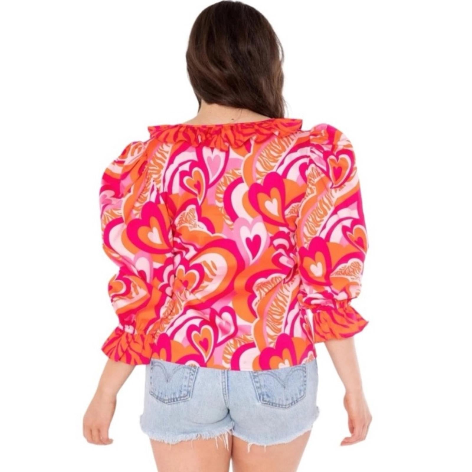 Alden Adair Jean Top in Lovers Lane, Size S New in Packaging