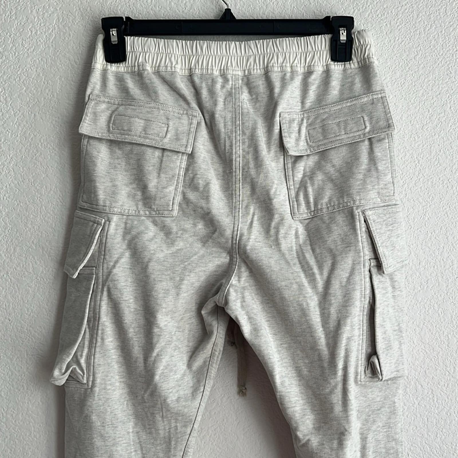 DRKSHDW Rick Owens Drawstring Cargo Jogger Pants in Grey, NWT, Size M