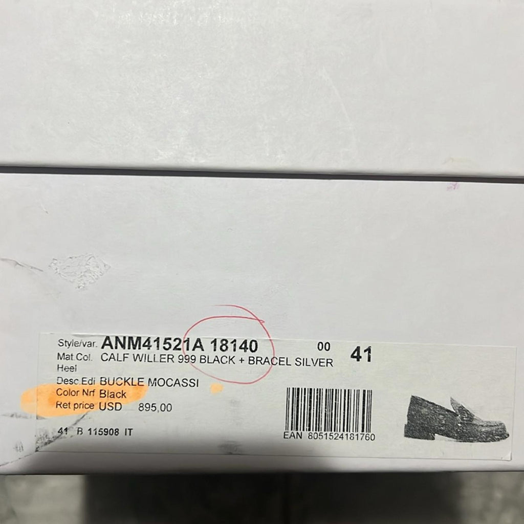 JW Anderson Logo-Engraved Leather Loafers in Black, Size 41 NEW in Box + DustBag