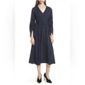 TIBI Ruched Convertible Bell Sleeve Cinched Stretch Crepe Dress Size 10 NWT $595