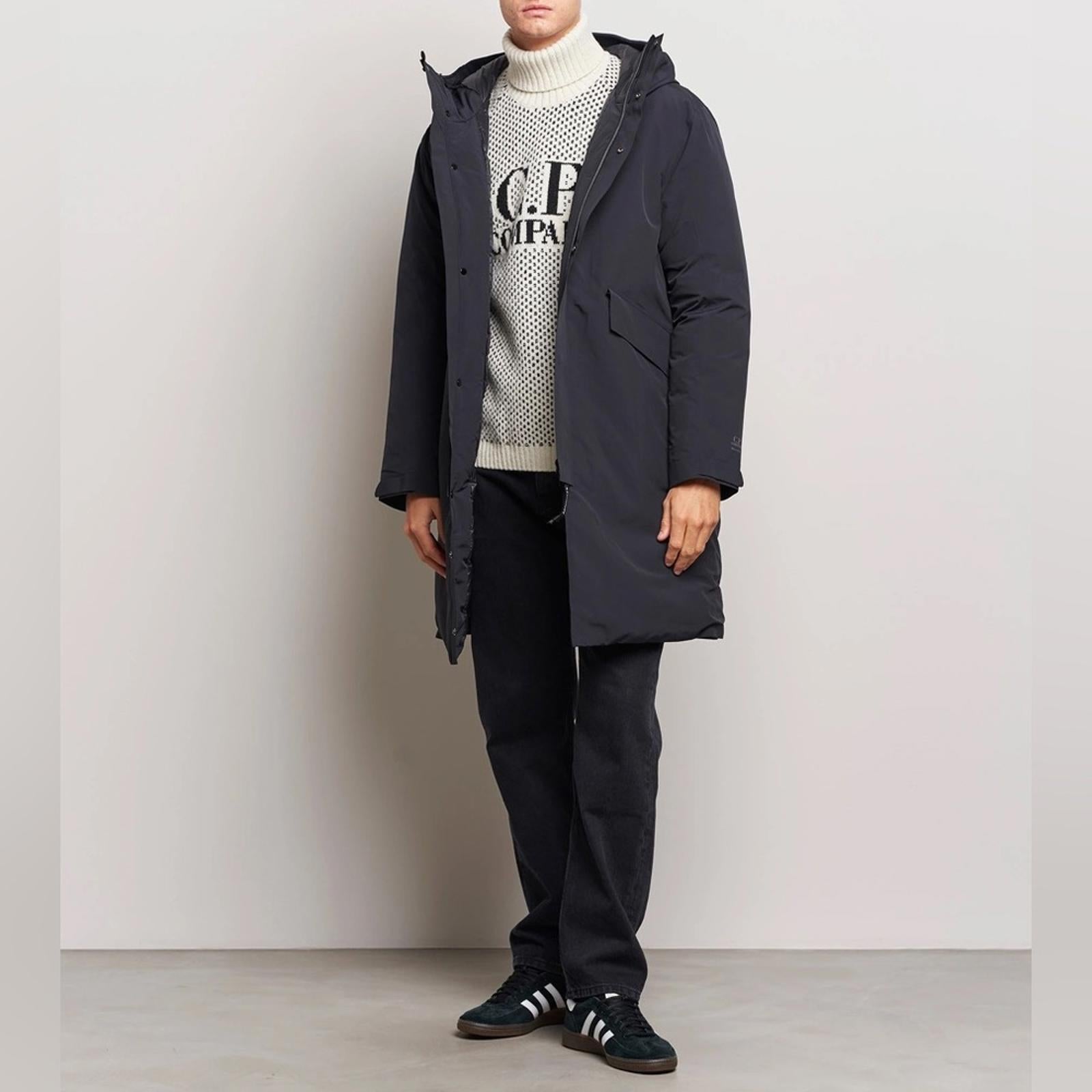 C.P. Company Micro M Re-Cycled Long Parka Coat, Black Size 52/XL NWT Retail $925