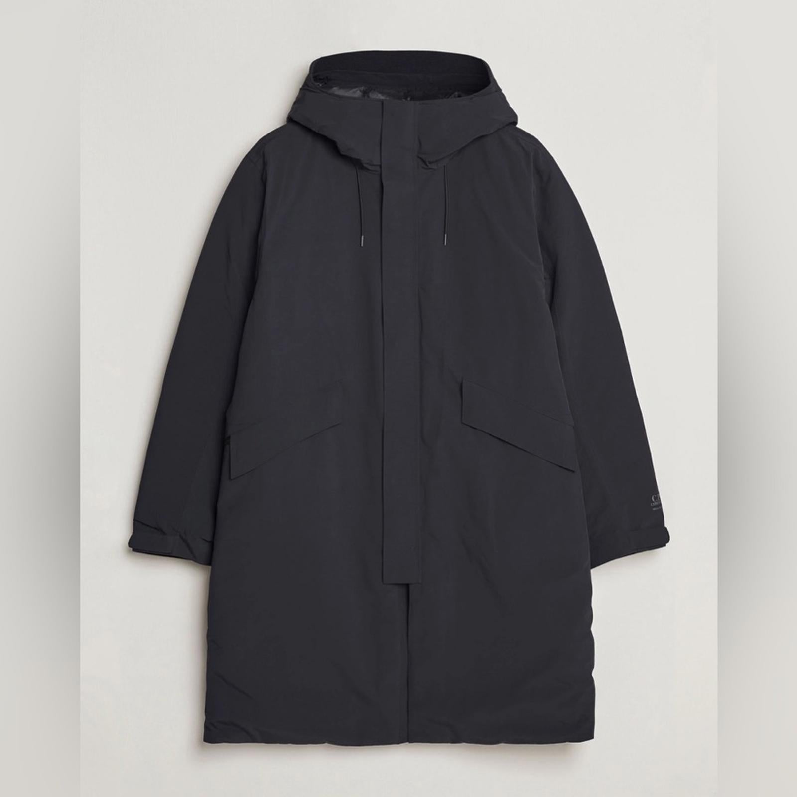 C.P. Company Micro M Re-Cycled Long Parka Coat, Black Size 52/XL NWT Retail $925