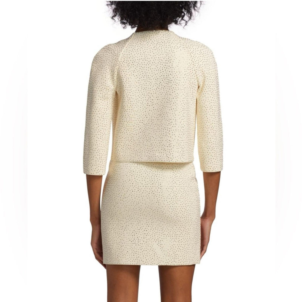 St. John Embellished Knit Jacket in Ecru, Size 2 NEW w/Tag $1,695