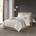 NATORI Hanae Queen Cotton Blend Yarn Dyed 3-Piece Duvet Cover Set, New w/Tag
