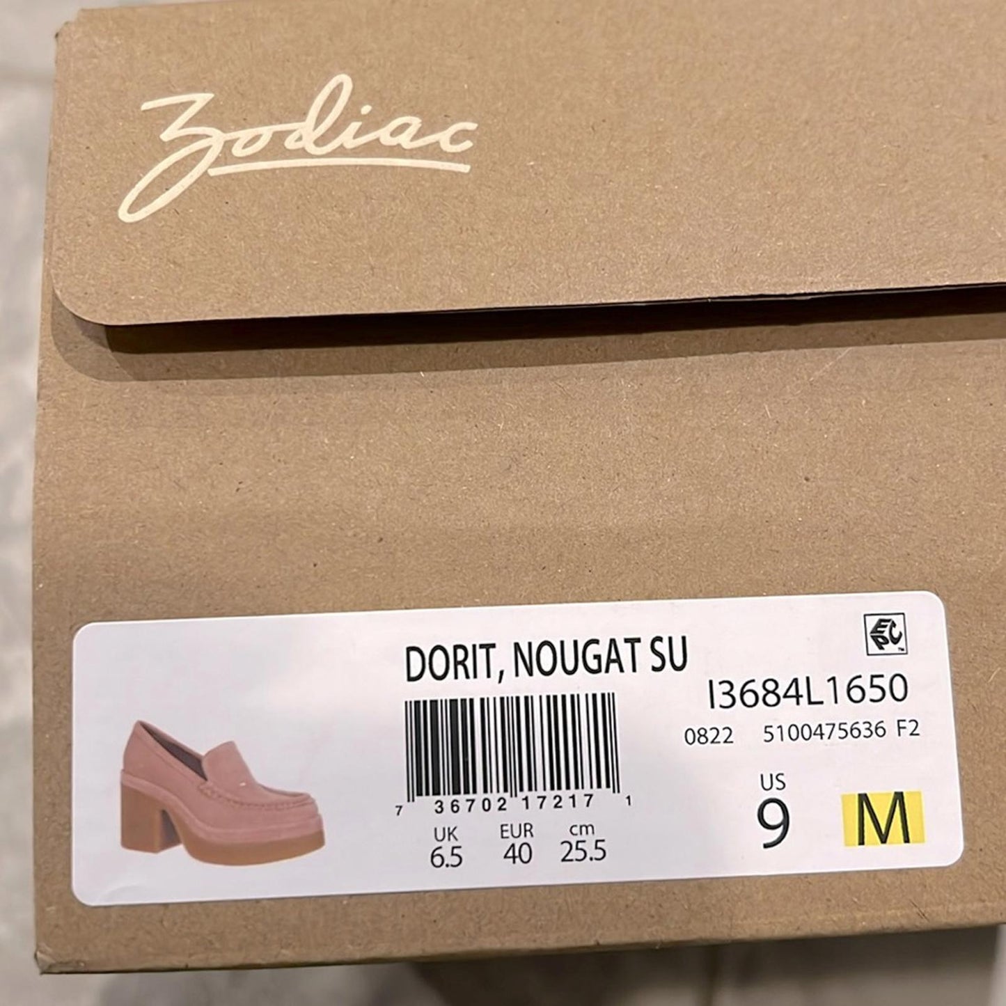 Zodiac Dorit Leather Slip-On Loafers in Nougat Pink Suede Size 9 New in Box