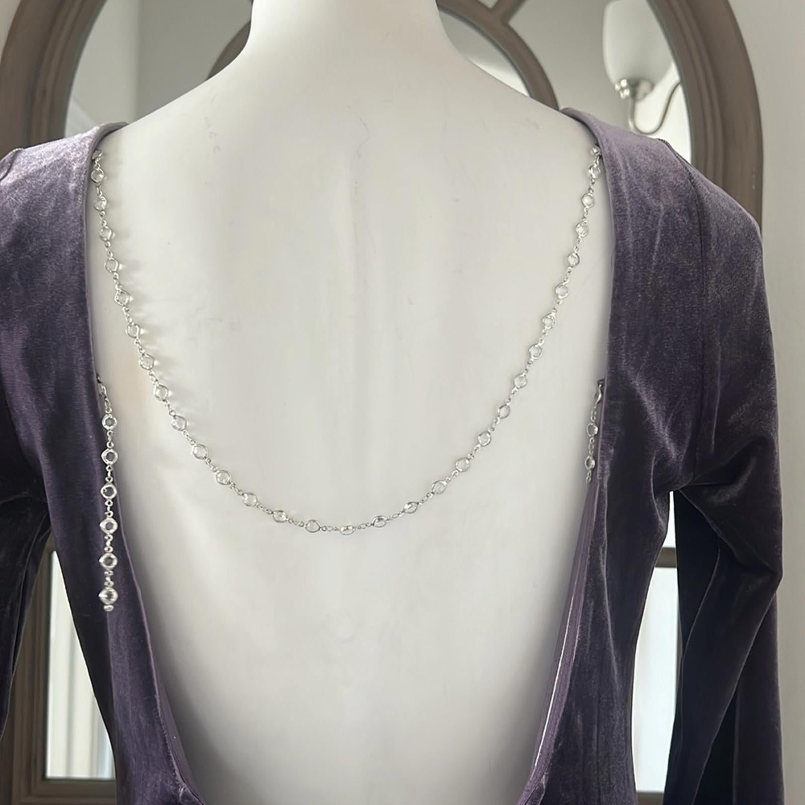 Donna Karan NY Jewel Low Back Velvet Gown in Purple, Size 10 NEW w/Tag $450