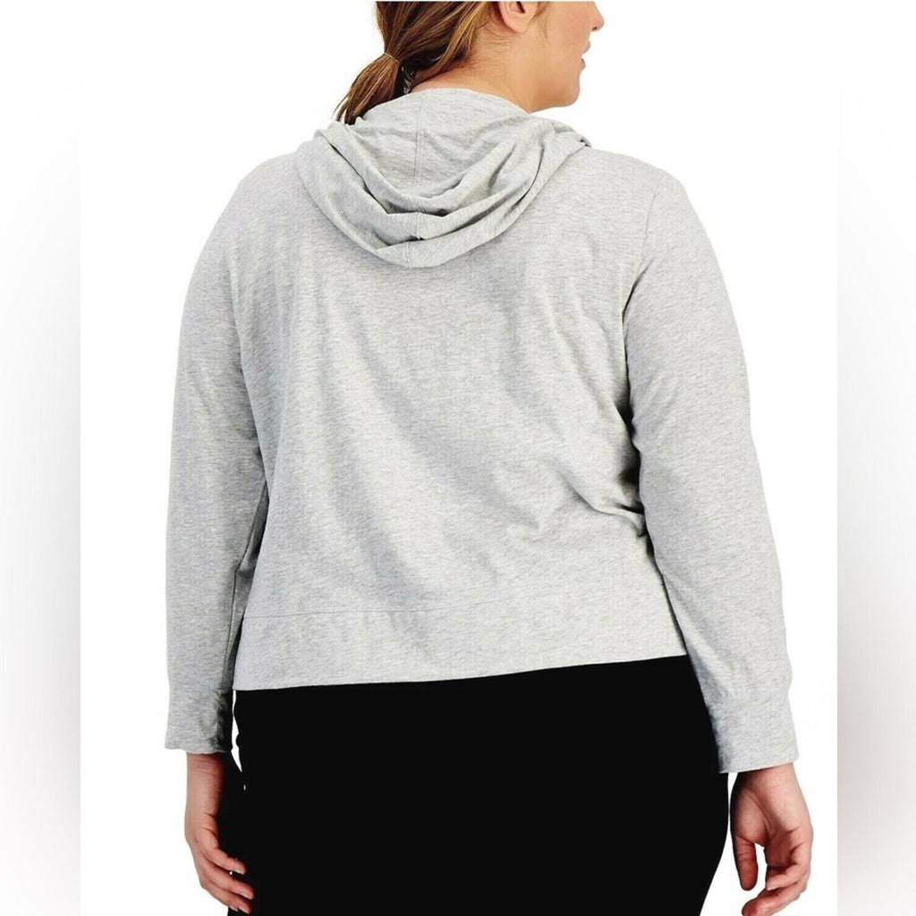 ID Ideology Retro Recycled Full Zip Jacket Heather Grey Plus Size 3X New w/Tag