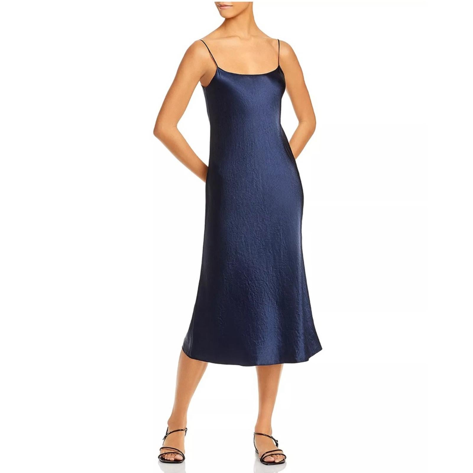 VINCE Satin Slip Dress in Coastal Blue, Size M New w/Tag Retail $325