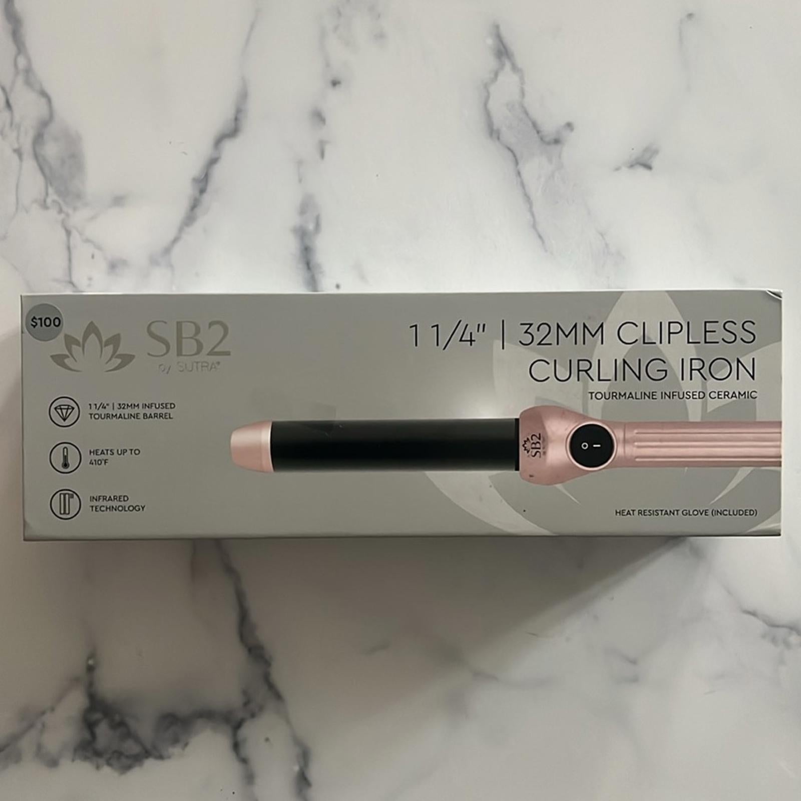 SB2 by Sutra 1 1/4" | 32MM Clipless Curling Iron in Pink and Black, NEW