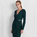 Lauren Ralph Lauren Jersey Surplice Cocktail Dress in  Green, Size 14, New w/Tag