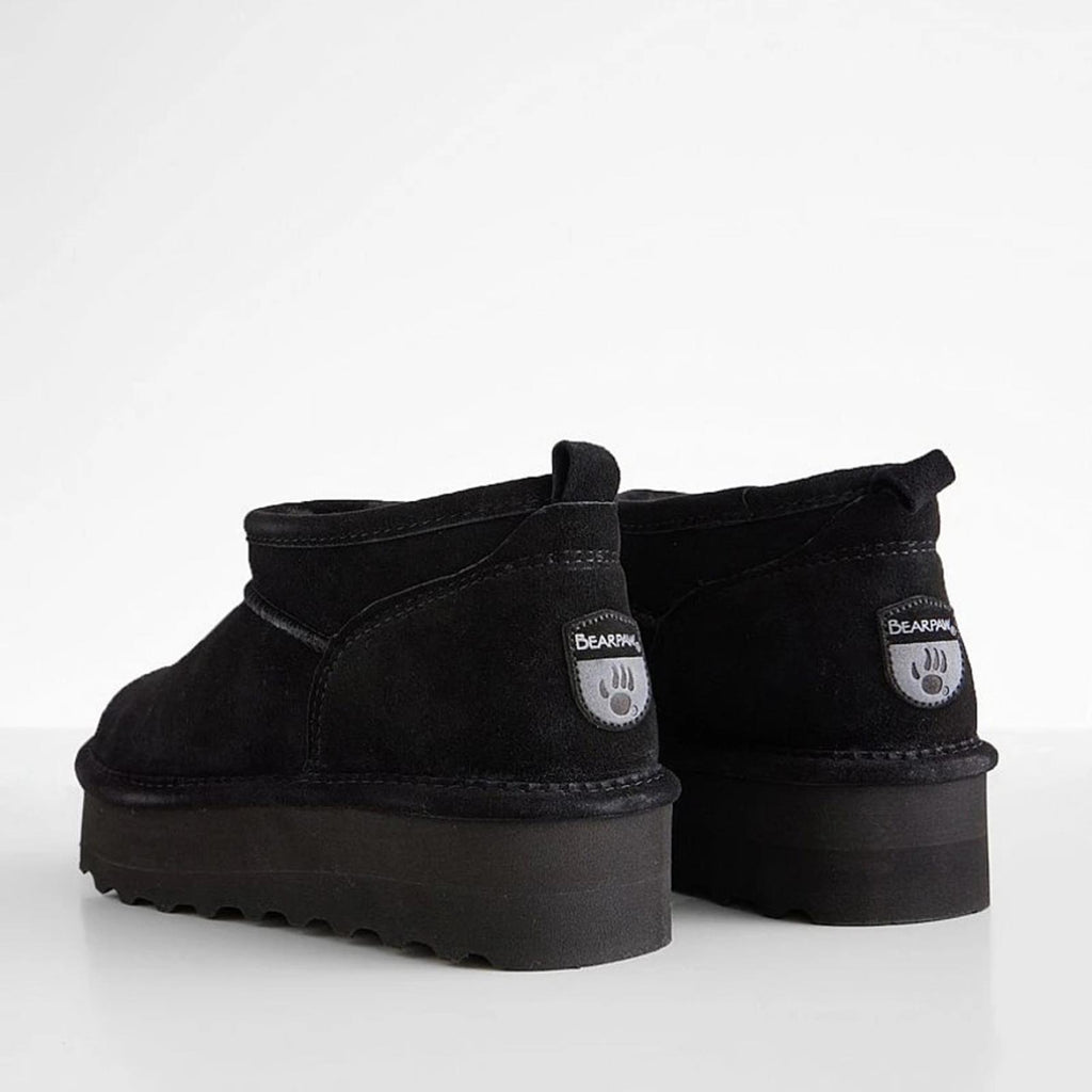 BearPaw Retro Super Shorty Platform Leather Ankle Boots, NWT, Size 8