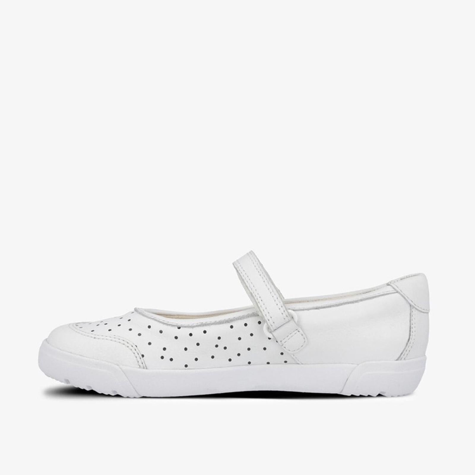 NWT Clarks Kid’s Emery Halo T White Leather Sneakers Girls Size UK 6.5G, US 7W