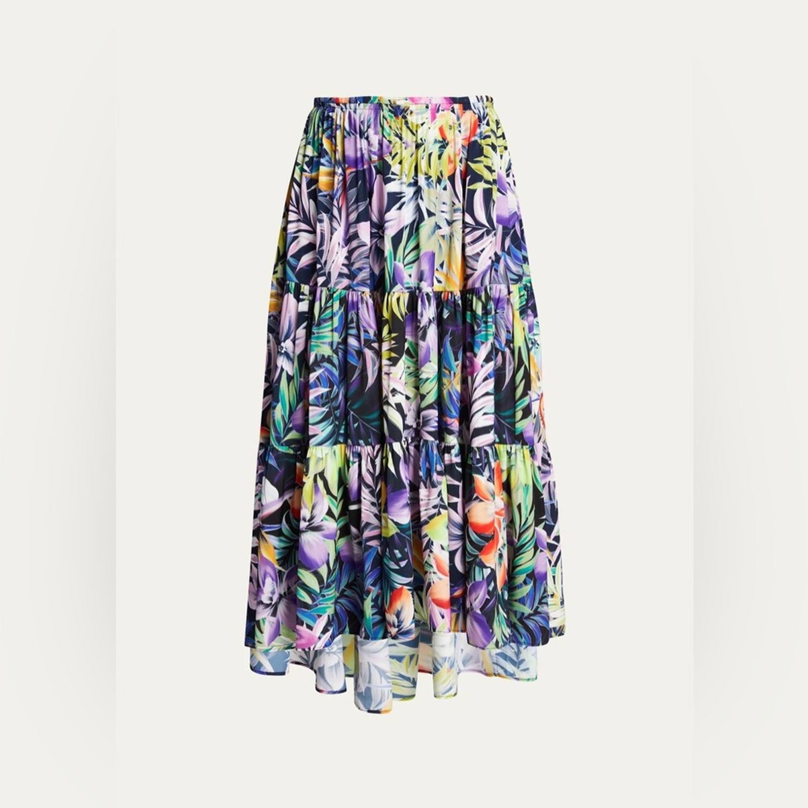 Kobi Halperin Noe Printed High/Low Midi Skirt, NWT, Size XXL