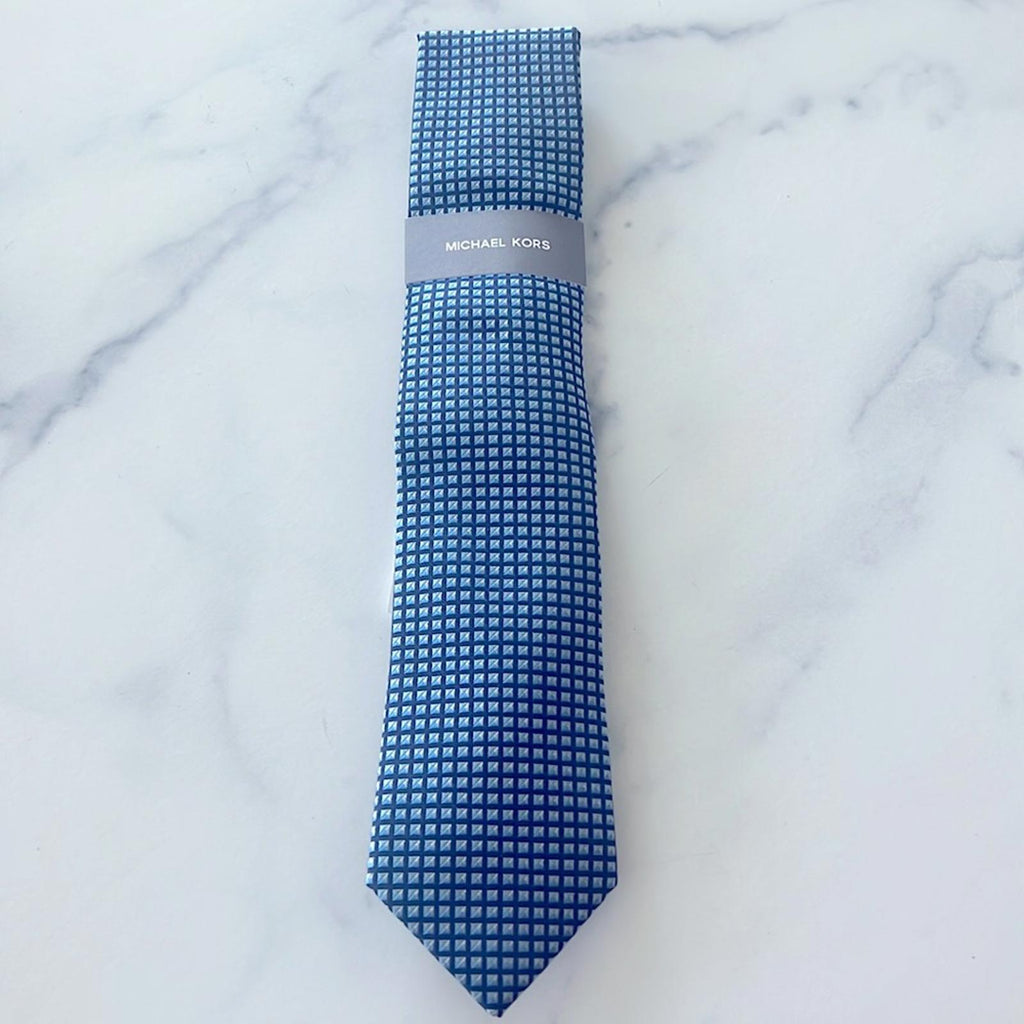 Michael Kors Silk Blend Dobson Geo-Print Tie in Navy, One Size, NWT