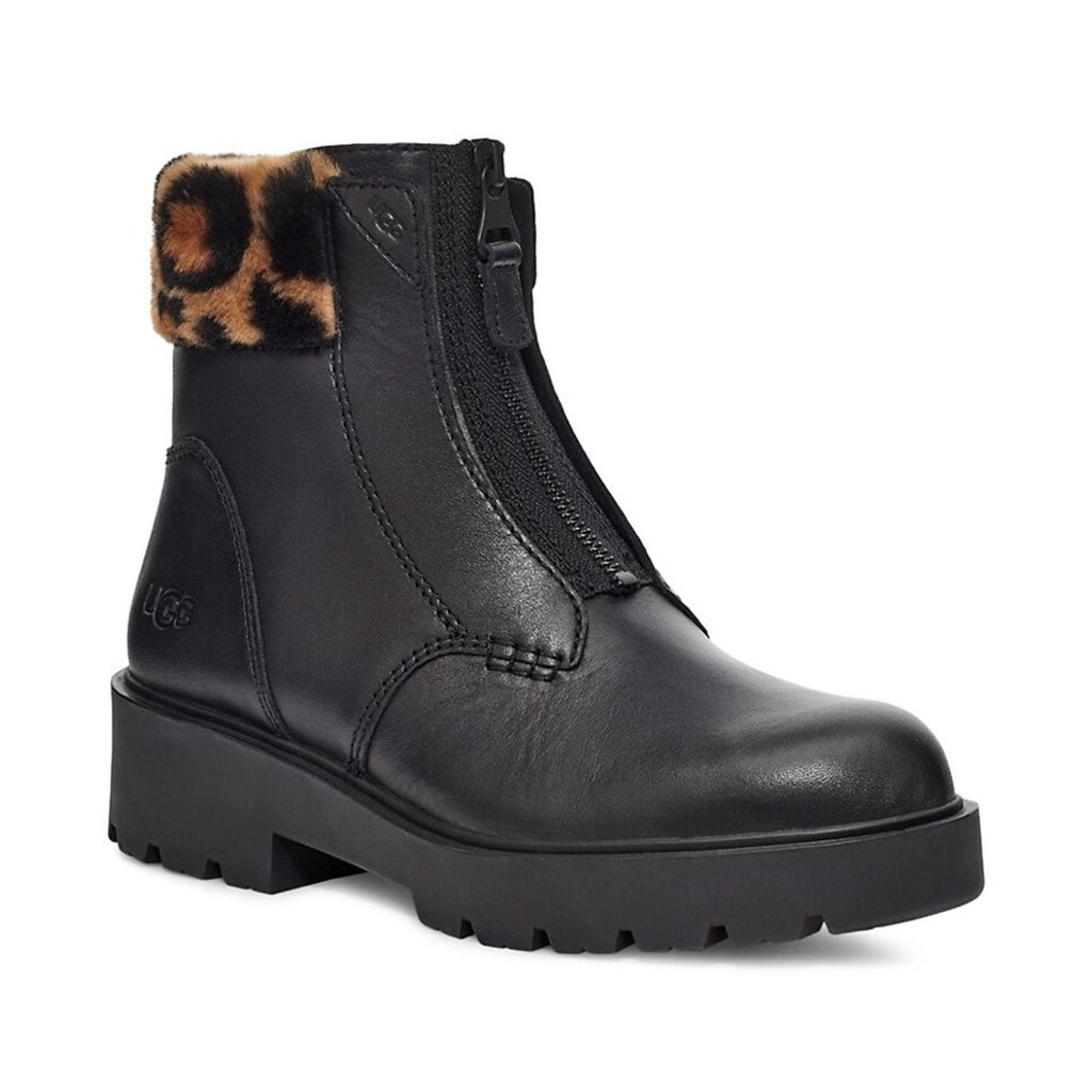 UGG Czeriesa Panther Print Leather Boots in Black, NWT, Size 5