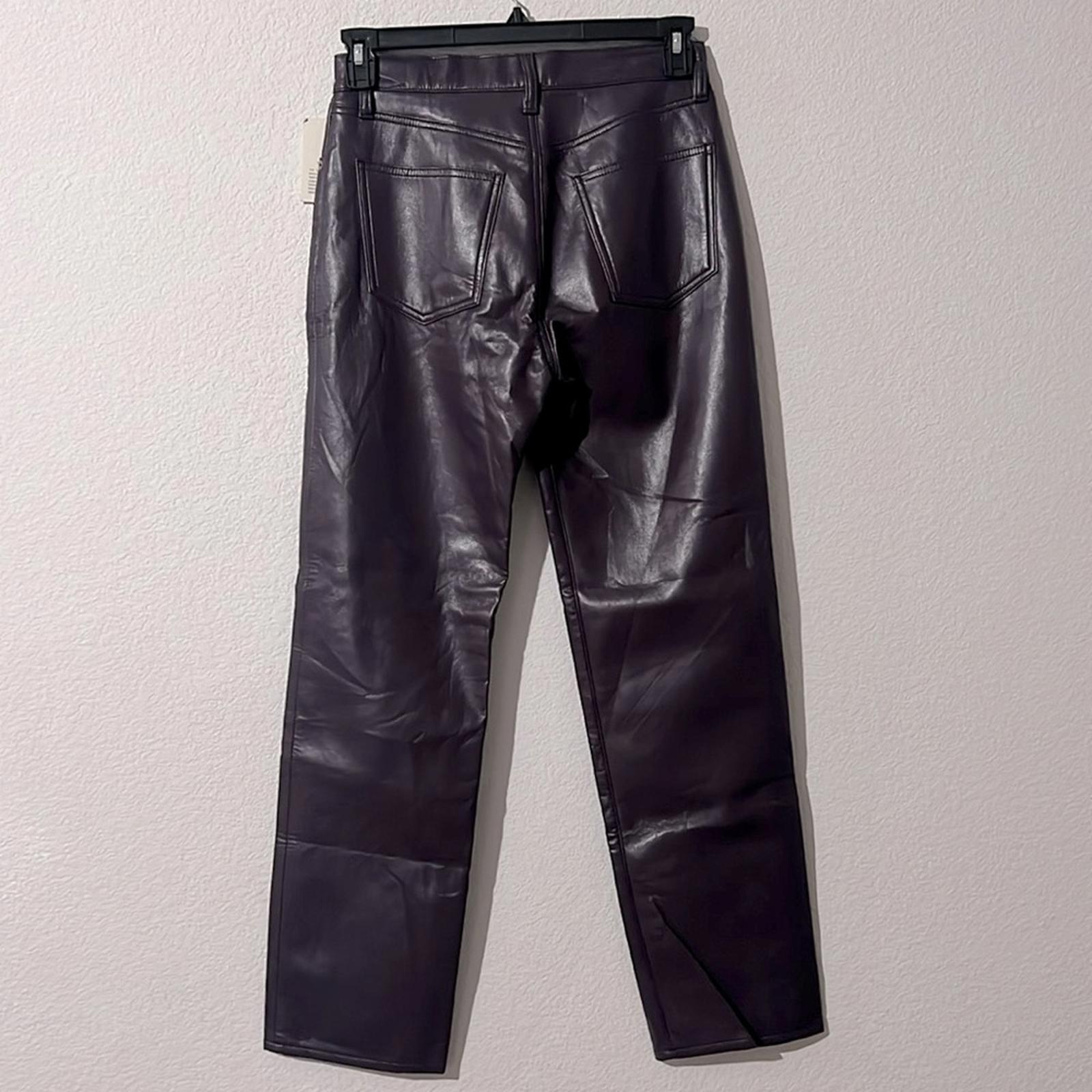 Agolde 90s Pinch Waist High Rise Straight Recycled Leather Jeans, NWT, Size 27