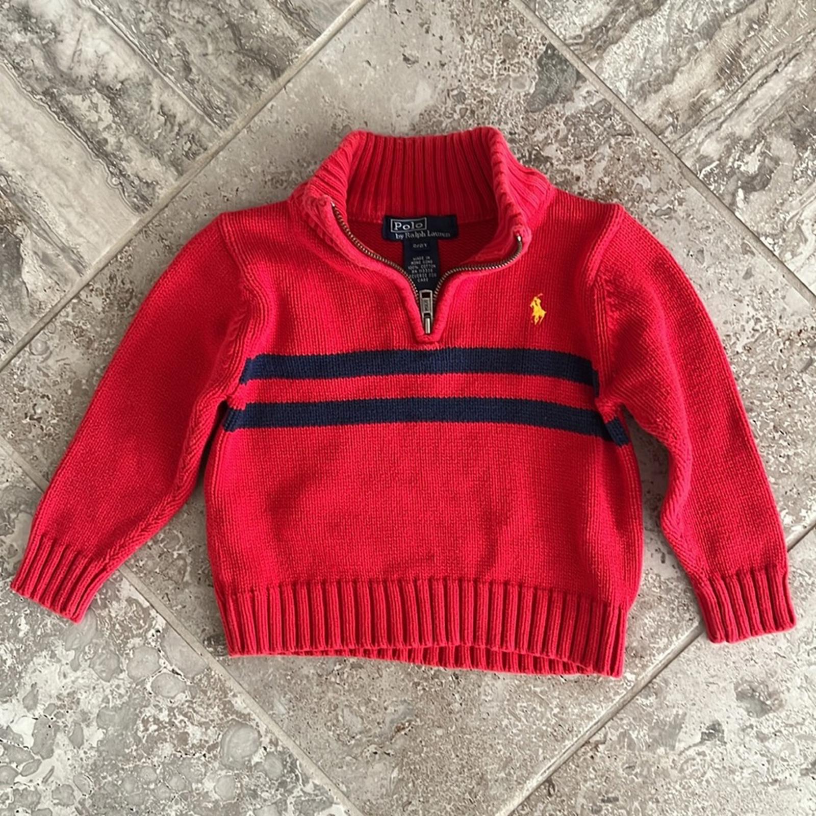 Polo Ralph Lauren Quarter-Zip Sweater in Red, Size 2/2T EXCELLENT!