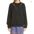 Collina Strada Baguette Crystal Trim Cotton Sweatshirt Tennis Crew Size M NEW