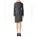 Badgley Mischka Charcoal Faux Wrap Dress Size 6 EXCELLENT Retail $495