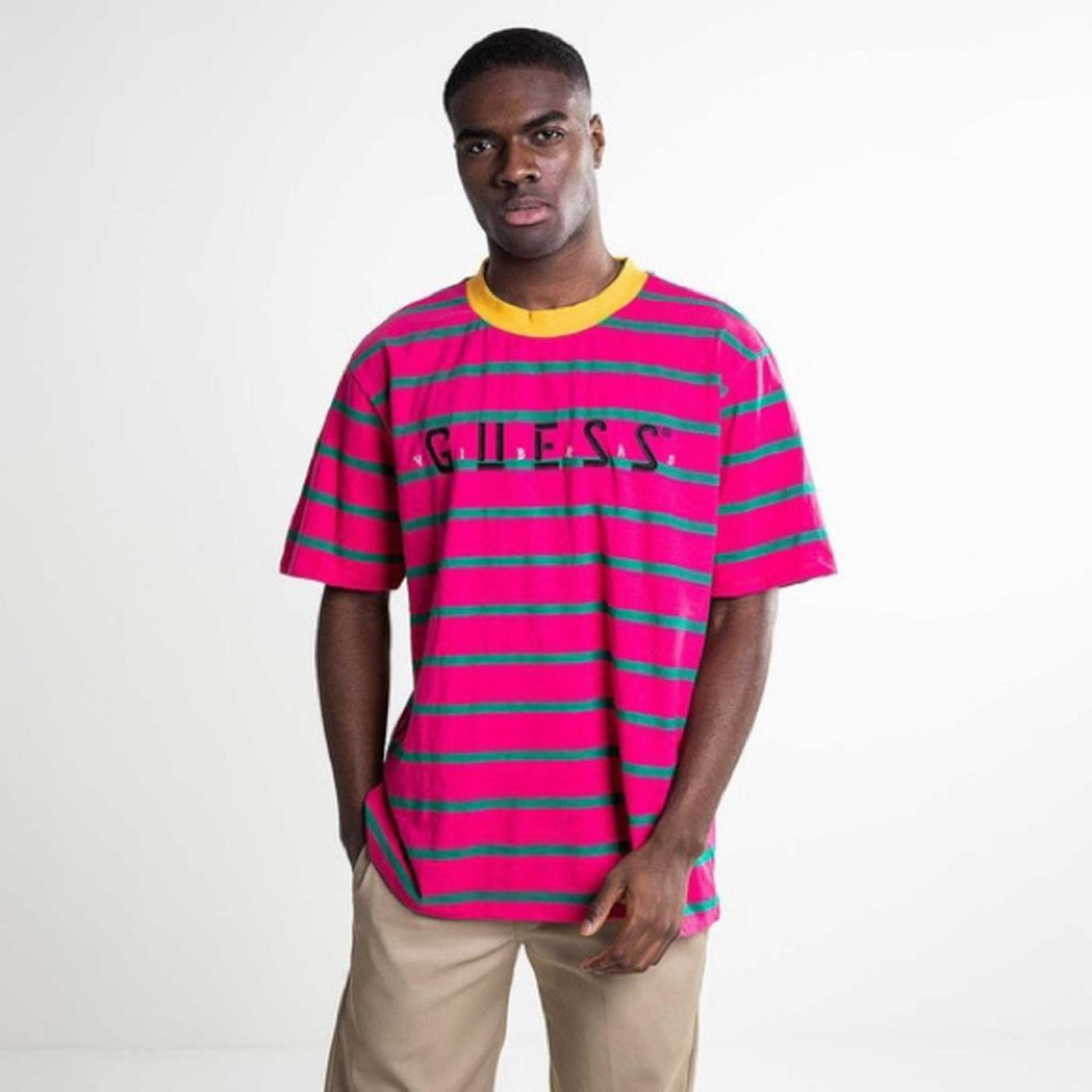 RARE Guess × J Balvin Vibras Stripe Accent Ringer T-Shirt, Size M EXCELLENT!