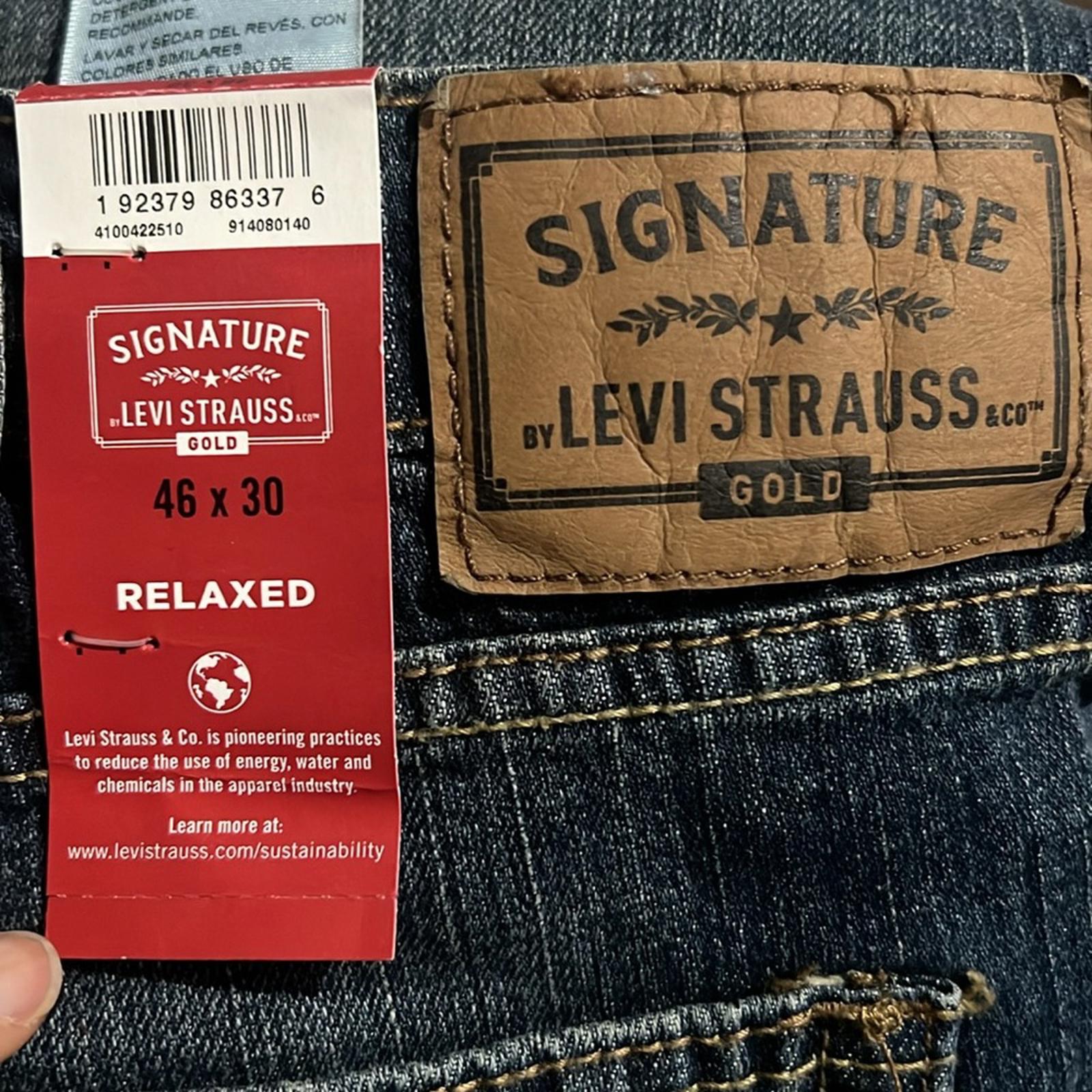 Levi Strauss Signature Gold Men's Relaxed Fit Flex Jeans Size W46xL30 New w/Tag