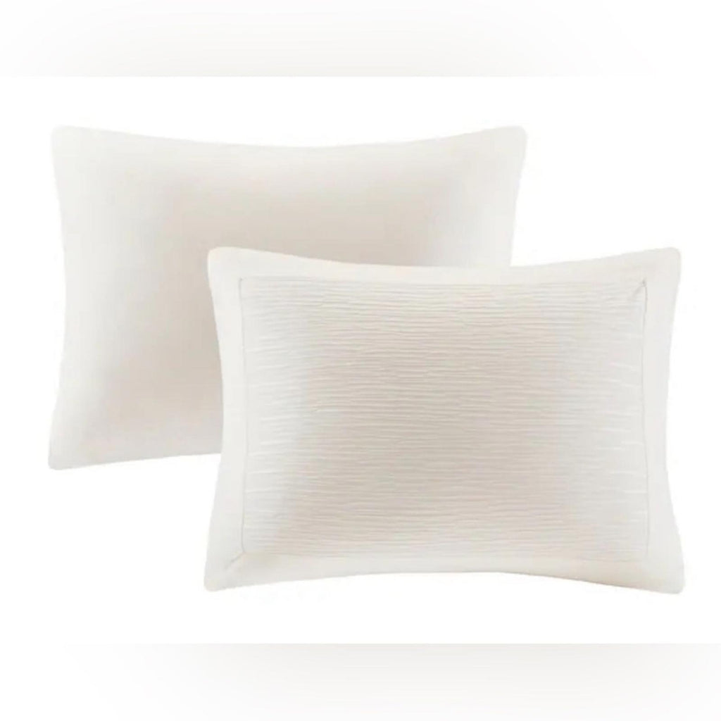 NATORI Hanae Queen Cotton Blend Yarn Dyed 3-Piece Duvet Cover Set, New w/Tag