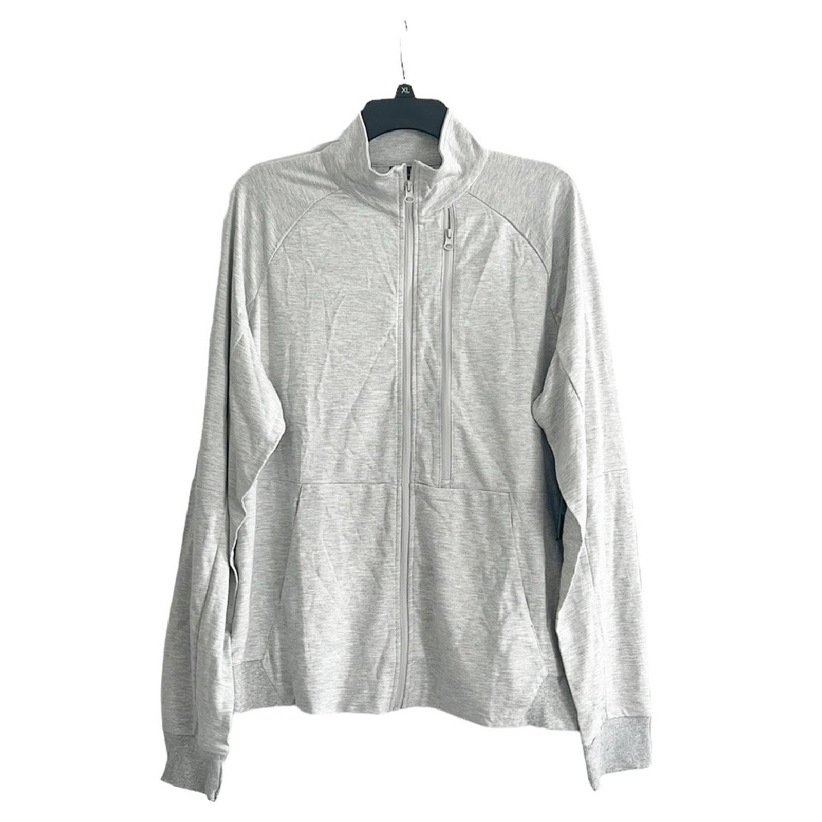 Blue Ice Moisture Wicking Performance Active Track Jacket in Grey, Size L NWT