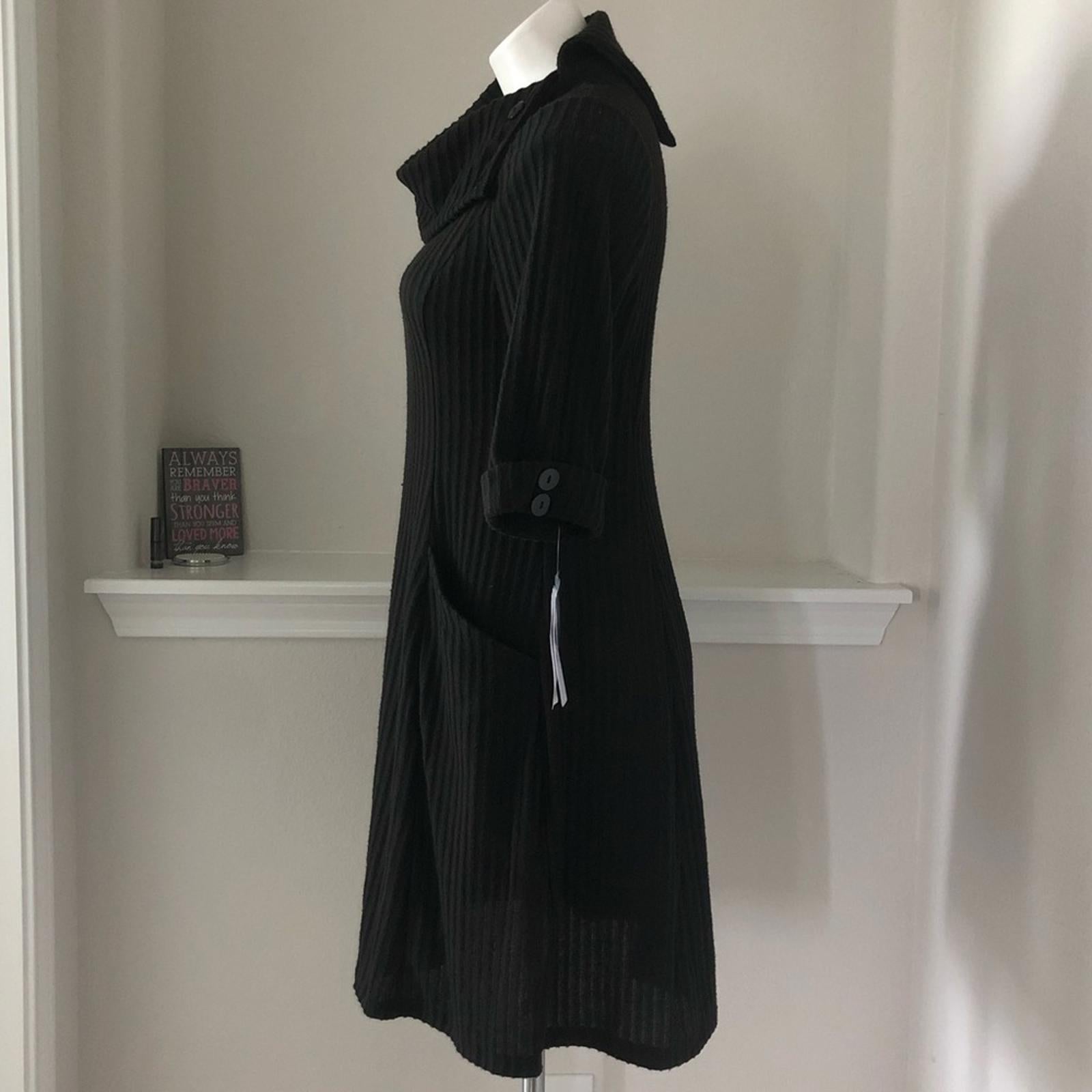 Robbie Bee’s Signature Ribbed Sweater Dress in Black, Size M New w/Tag