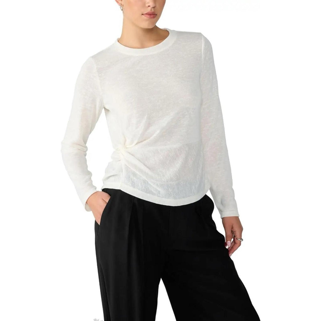 Sanctuary Knot Your Business Long Sleeve Top in Milk/White Size XL New w/Tag