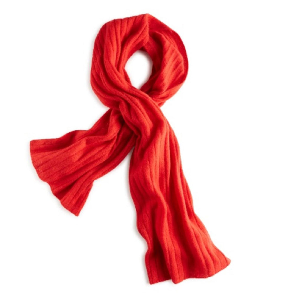 Charter Club Luxury 100% Cashmere Ribbed Scarf in Calypso Red New w/Tag $108.50