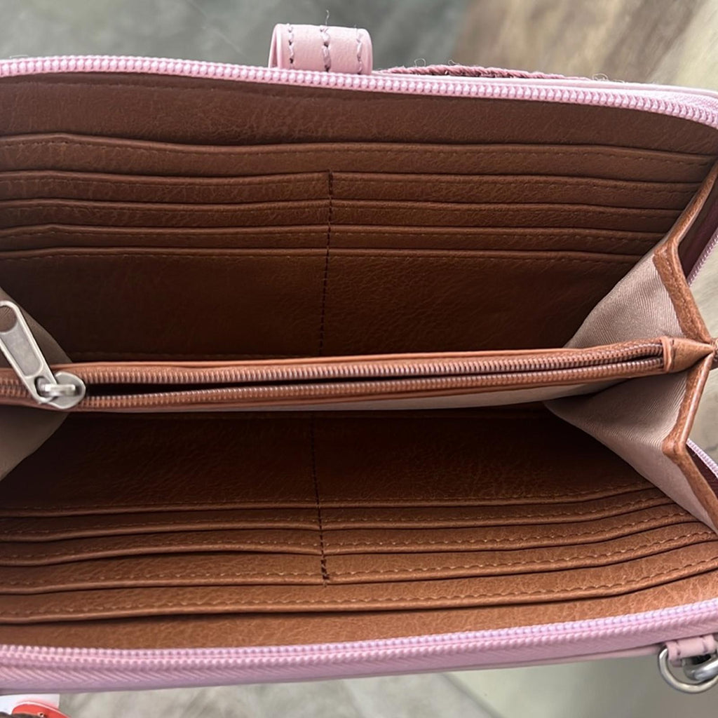 The Sak Iris Large Smartphone Crossbody Bag Rosewood/ Pink Leather, New w/Tag