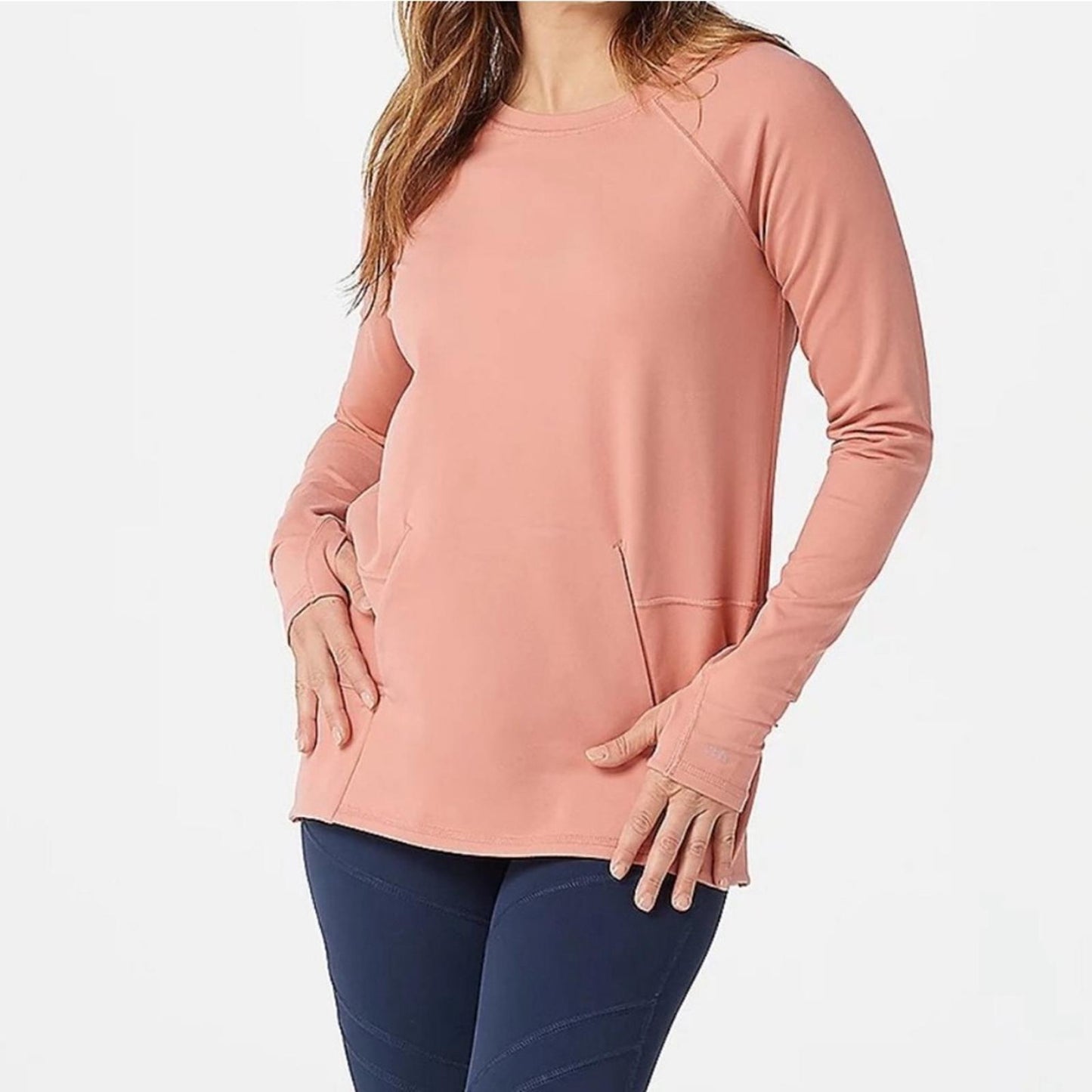 Zuda Ultra Soft Long Sleeve Sweatshirt in Rose Tan, S, New in Packaging