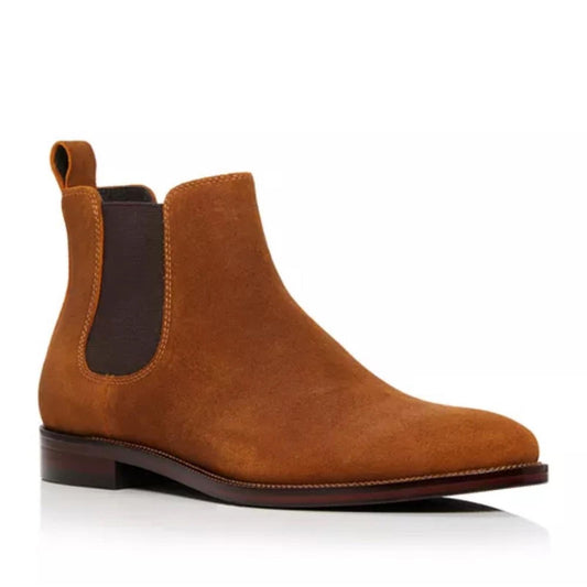 The Men's Store at Bloomingdale's Chelsea Boots in Tan Suede, Size 9 NEW $200