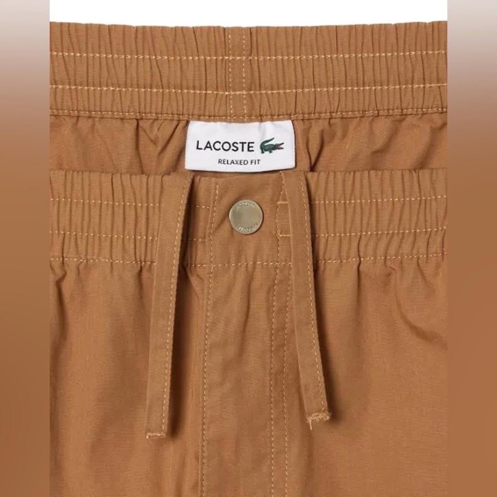 Lacoste Men’s Relaxed Fit Track Pants in Beige, NWT, Size L