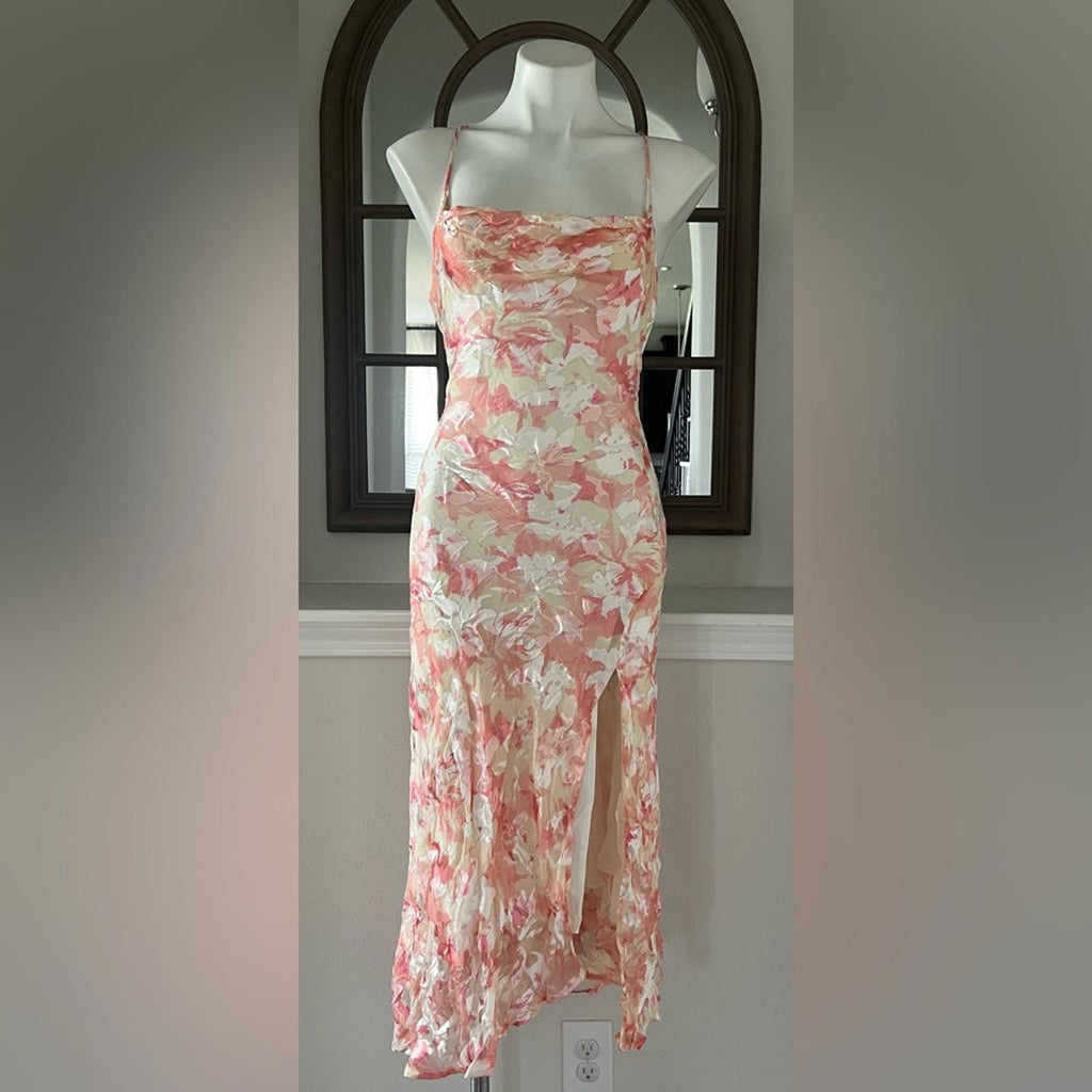 ASTR the Label Women's Gaia Dress, Pink Burn Out Size S New w/Tag