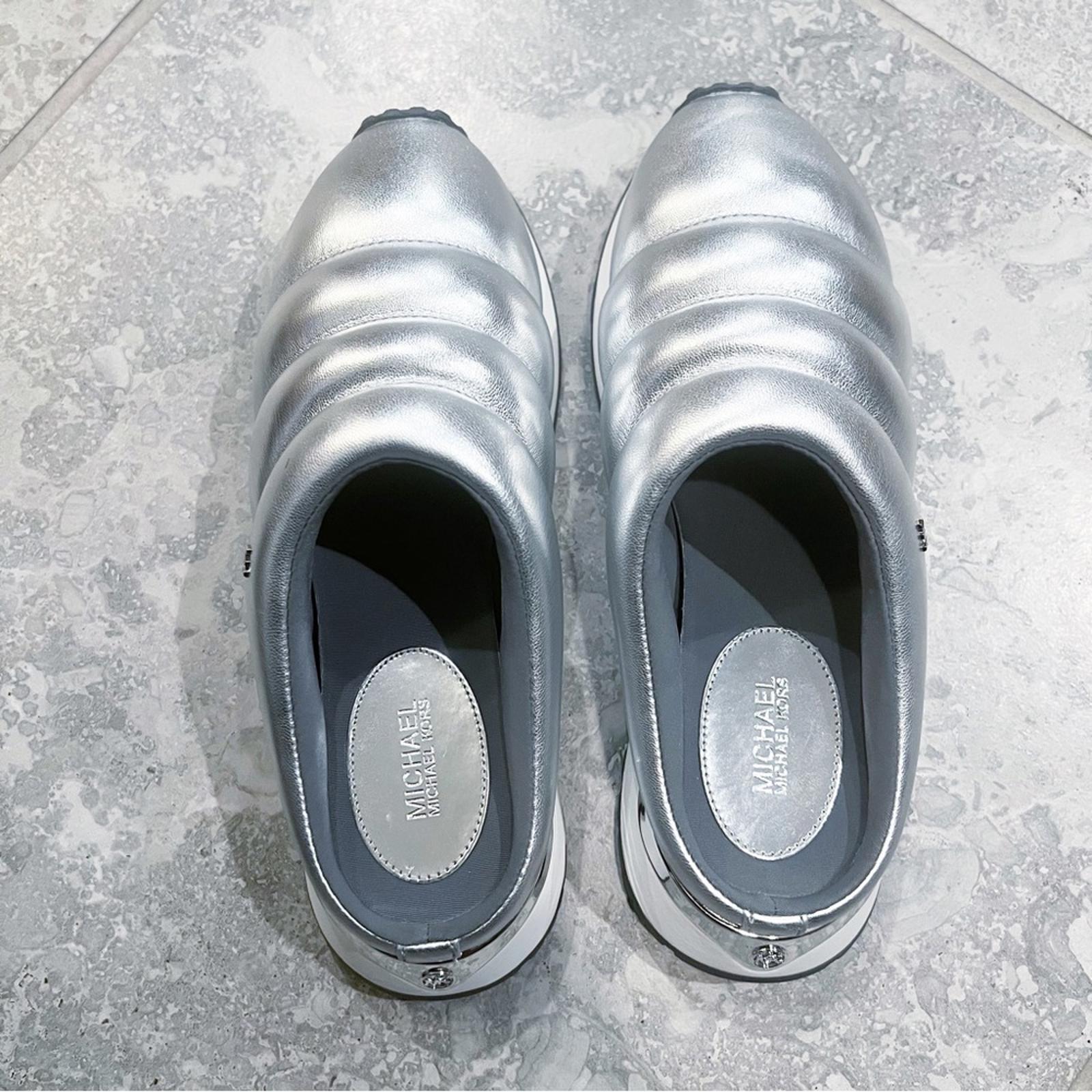 Michael Kors Epic Slip-On Sneakers/ Clogs, Quilted Silver Size 6.5 New in Box