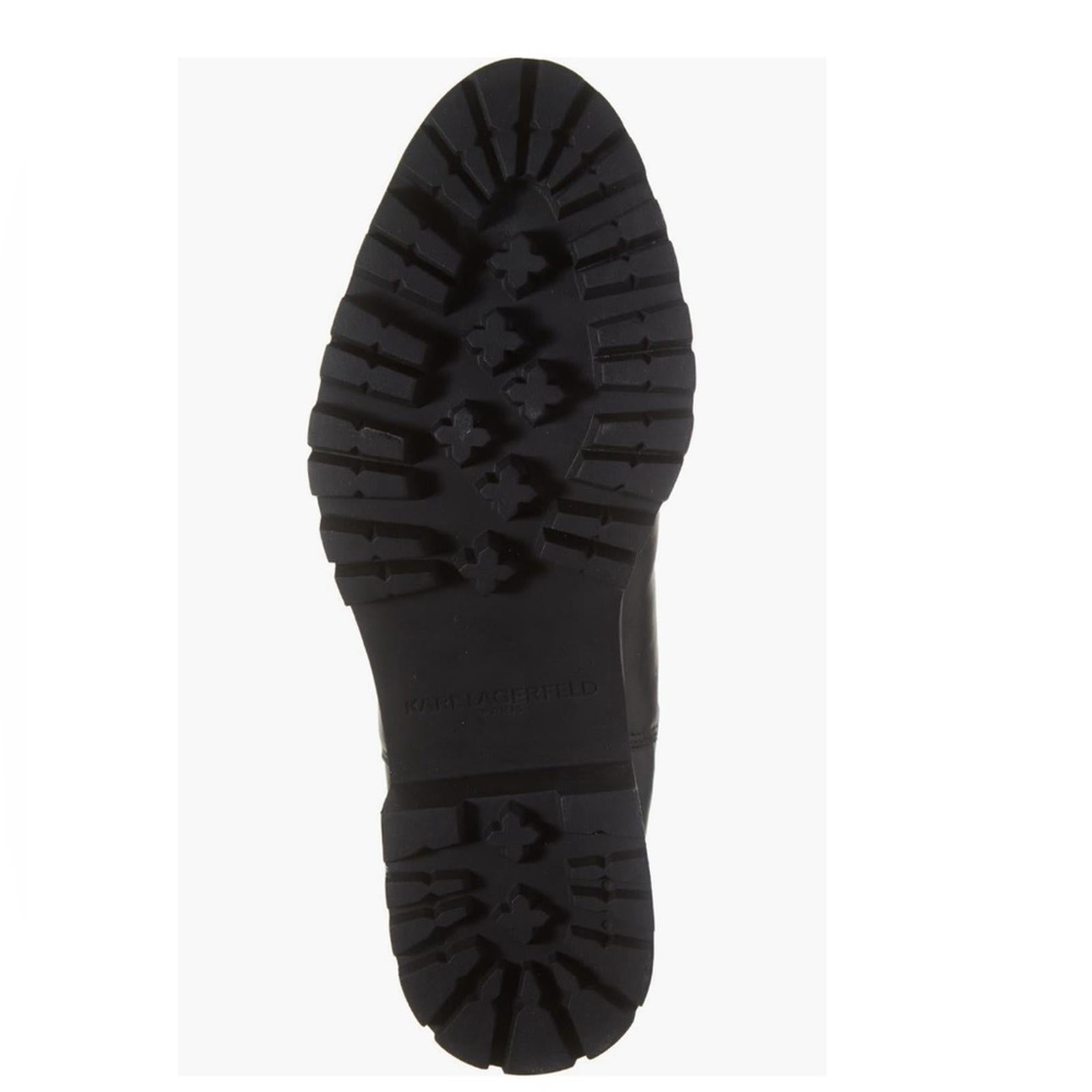 Karl Lagerfeld Paris Porshay Lug Sole Boots in Black, Size 8.5 New w/o Box