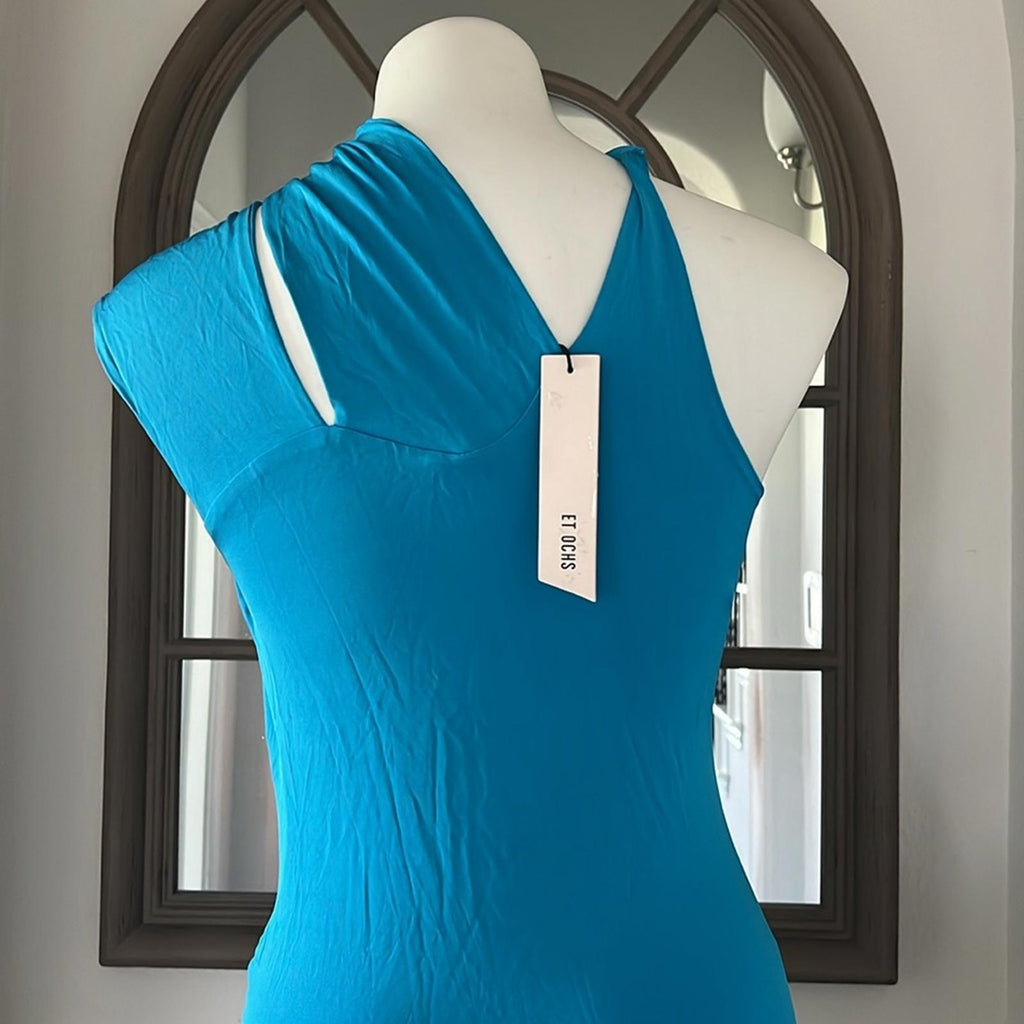 Et Ochs x Revolve June Cutout Ruched Gown in Cyan Blue Size 6 New w/Tag $1,695