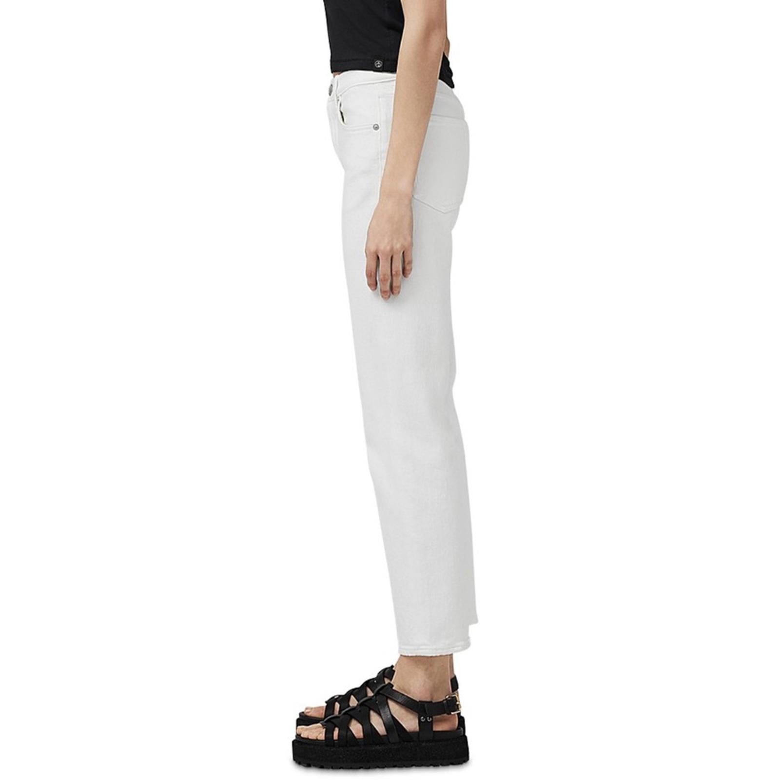 Rag & Bone Harlow Mid Rise Comfort Straight Jeans in Optic White, Size 29 NEW