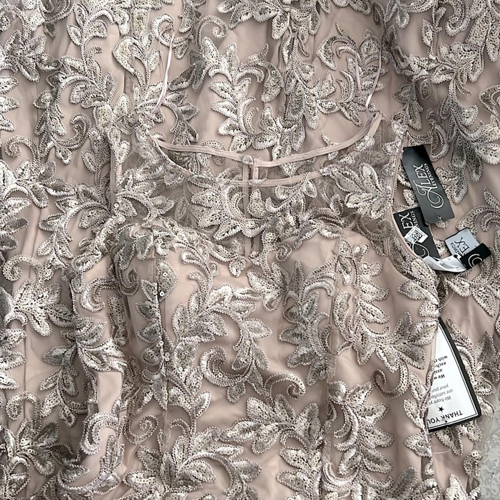 NWT Alex Evening Embroidered Gown w/Sweetheart Illusion Neckline Gown Retail$259