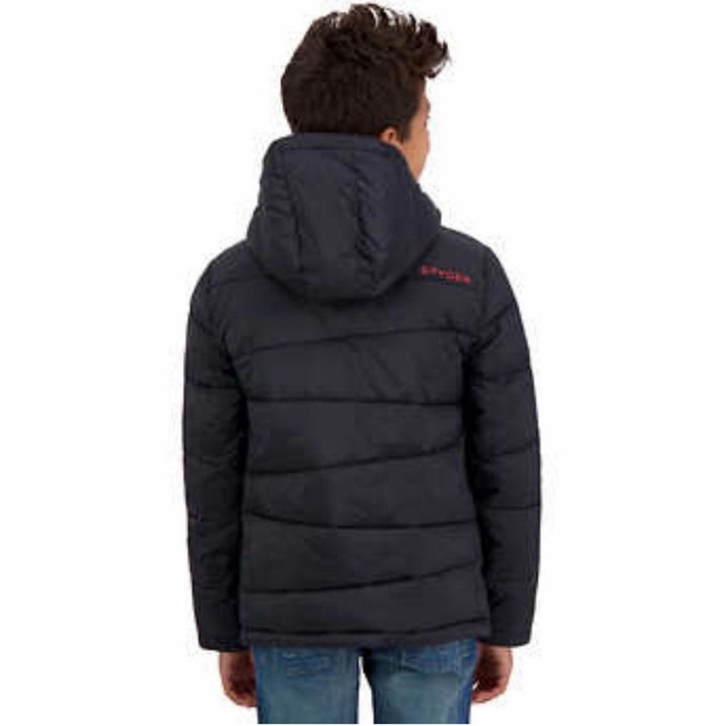 Spyder Kid’s District Hooded Puffer Jacket in Black Size L, New w/Tag
