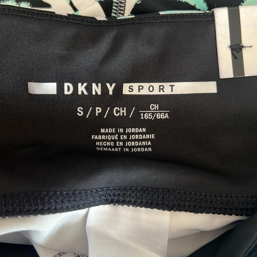 DKNY Marble Print 7/8 Leggings in Black/Green Size XS NEW w/Tag