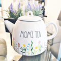 Rae Dunn Mom’s Tea Kettle Floral Detail, NEW, Serveware